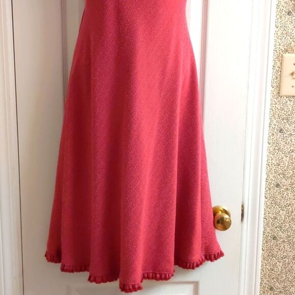 TALBOTS Vintage Dress Fitted Short sleeve Raspberry Pink 10P - Picture 10 of 10
